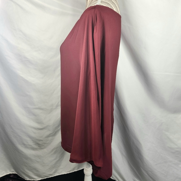 VIMPUNEC Maroon Oversized Cape Style Top Size Medium - Picture 4 of 11
